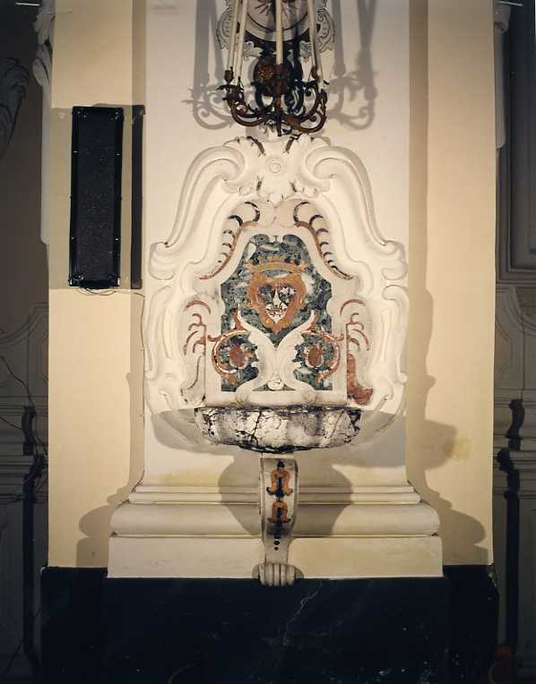 motivi decorativi floreali (acquasantiera da parete, serie) - bottega campana (sec. XVIII)