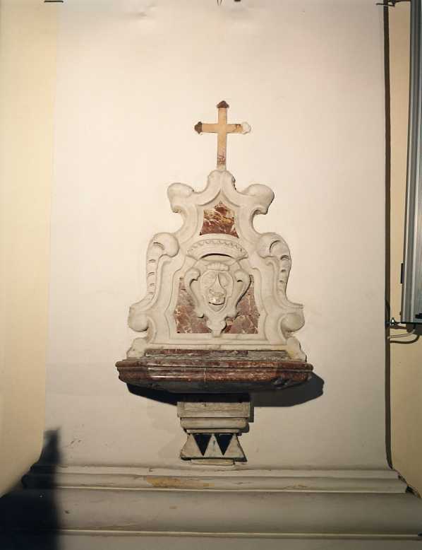 acquasantiera da parete - bottega campana (sec. XVIII)