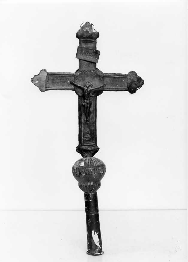croce processionale, frammento - bottega campana (prima metà sec. XX)