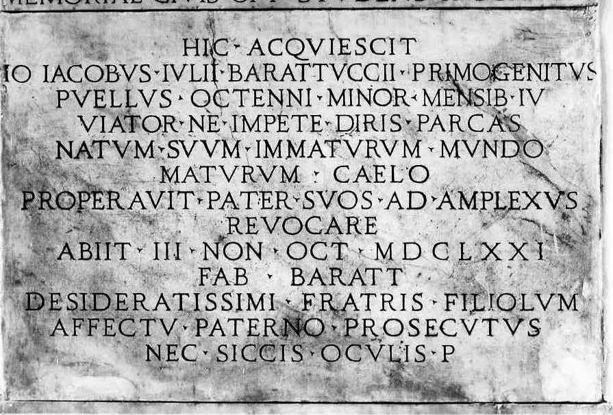 lastra tombale - bottega campana (sec. XVII)