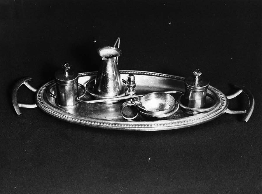 vasetti per oli santi, serie - bottega napoletana (prima metà sec. XX)