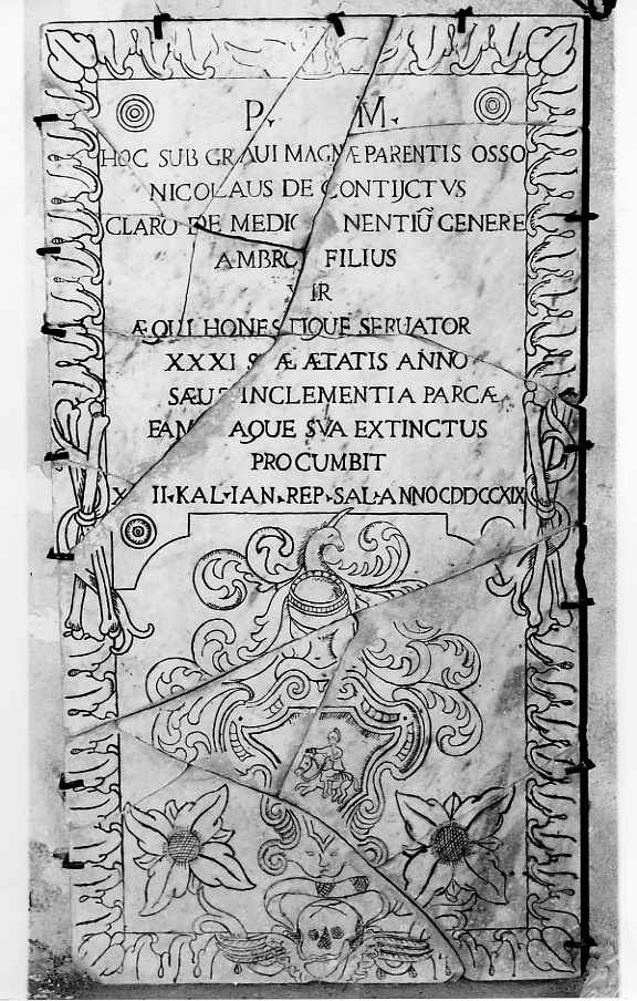 lastra tombale - bottega campana (sec. XVII)