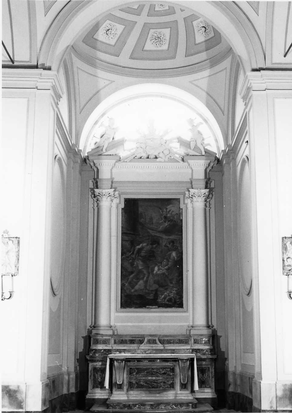 colomba dello Spirito Santo e due angeli (decorazione plastica) - bottega campana (sec. XVIII)