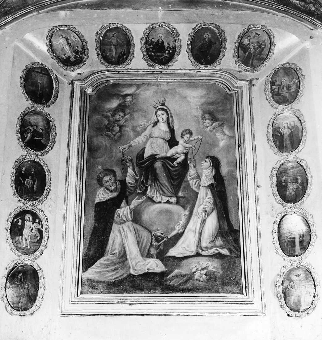 Madonna del Rosario con San Domenico e Santa Caterina da Siena (dipinto) - ambito napoletano (secc. XVII/ XVIII)