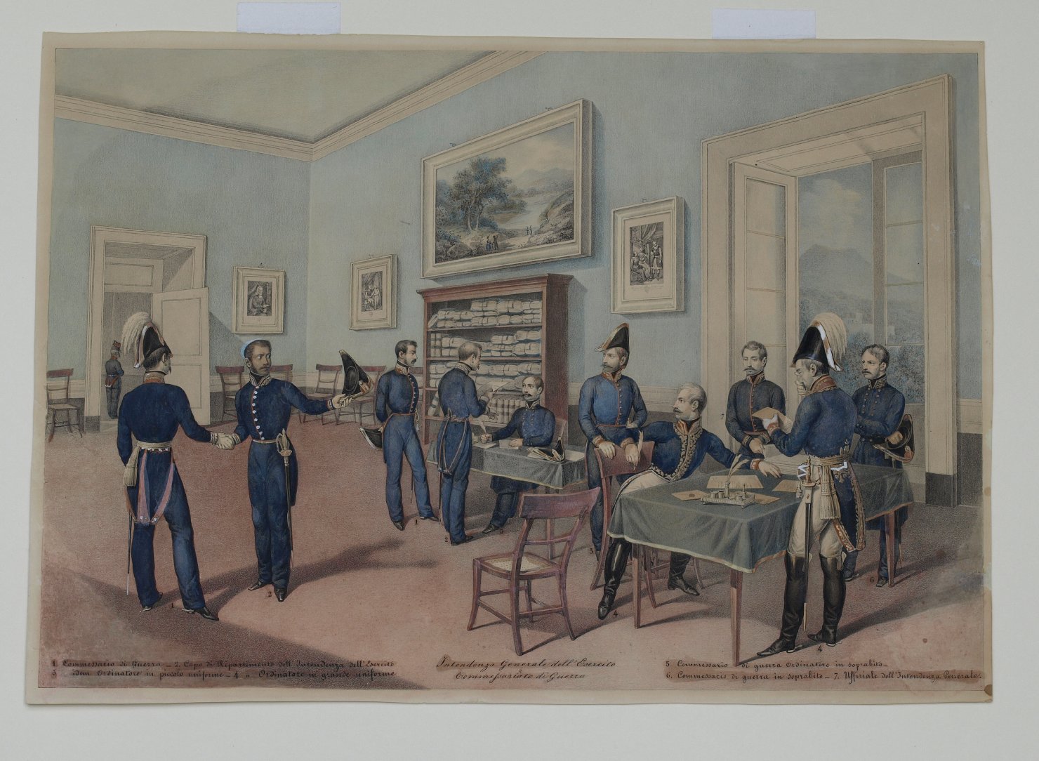 Intendenza Generale dell'Esercito, Soldati (stampa a colori) di Aloja Gennaro, Morghen Luigi (prima metà sec. XIX)