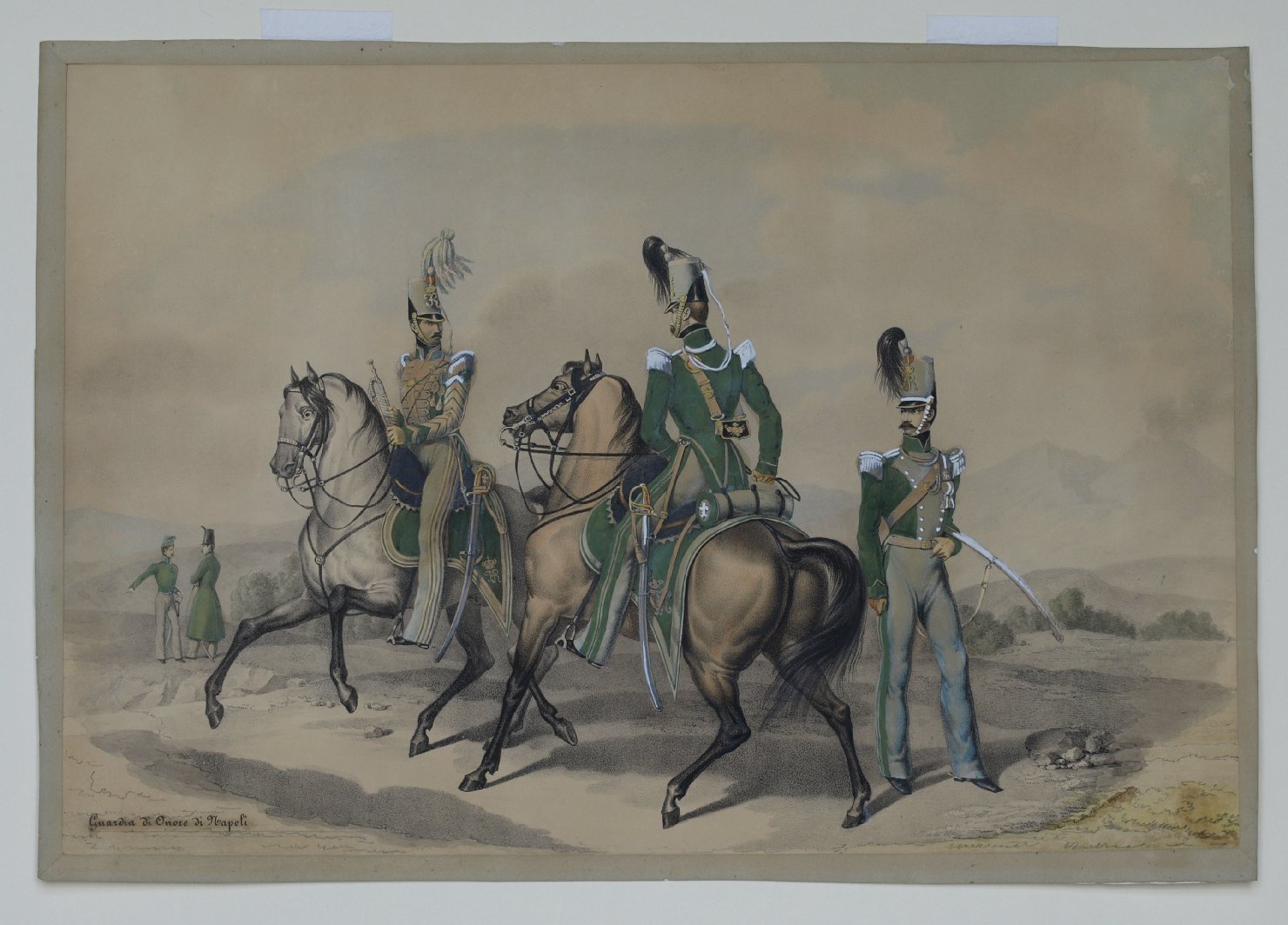 Guardia di Onore di Napoli, militari (stampa a colori) di Aloja Gennaro, Morghen Luigi (prima metà sec. XIX)