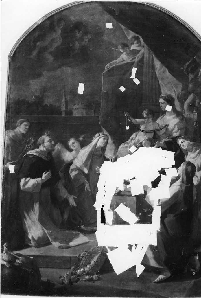 Madonna del Rosario con San Domenico, Santa Caterina da Siena e Santi domenicani (dipinto) di Mondo Domenico (seconda metà sec. XVIII)