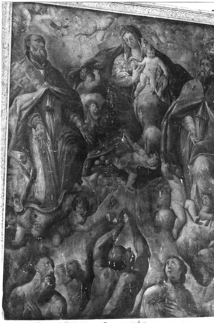 Madonna con Bambino, angeli e anime purganti (dipinto) di De Onofrio Scipione (sec. XVII)