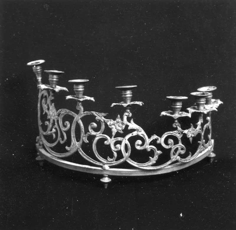 candeliere, serie - bottega campana (seconda metà sec. XIX)