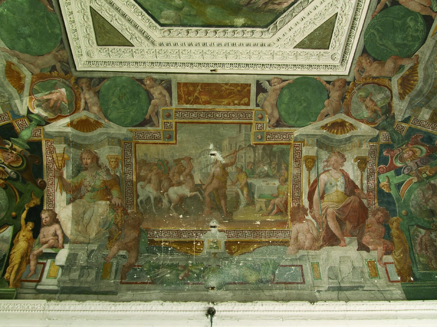 L'uccisione di Chirone, centauromachia (dipinto, elemento d'insieme) di Pussè Agostino (e aiuti) (primo quarto sec. XVII)