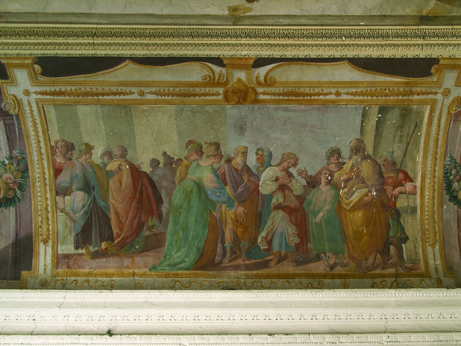 Susanna accusata di adulterio, Susanna accusata dai vecchi (dipinto, elemento d'insieme) di Pussè Agostino (e aiuti) (primo quarto sec. XVII)