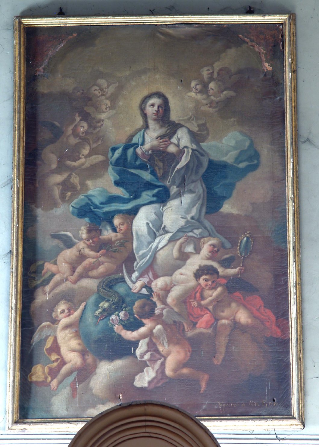 Madonna Immacolata (dipinto) di De Mita Vincenzo detto Foggiano (sec. XVIII)