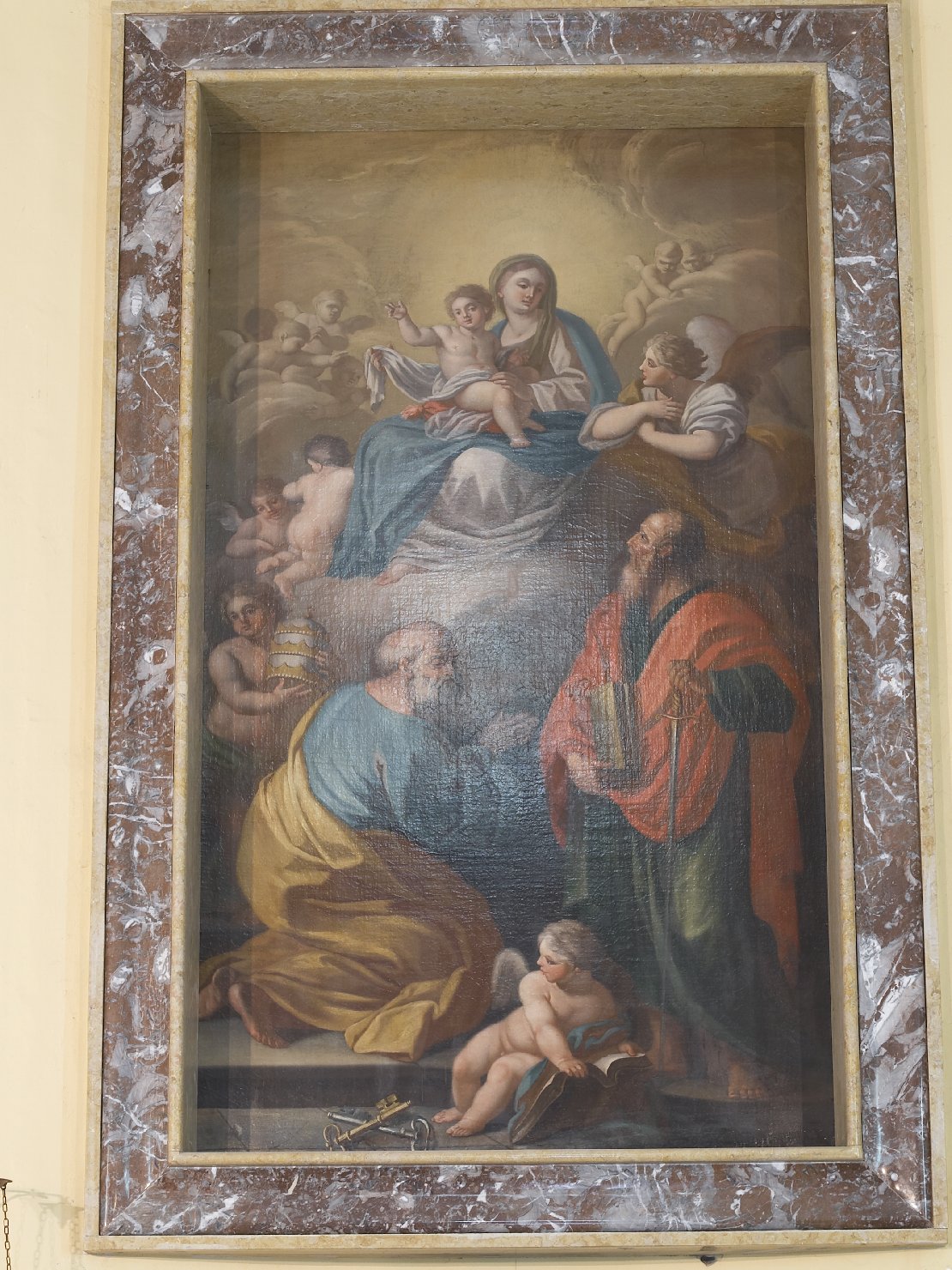 Madonna con Bambino tra Santi domenicani (quadro d'altare, opera isolata) di De Mura Francesco (maniera) (metà sec. XVIII)