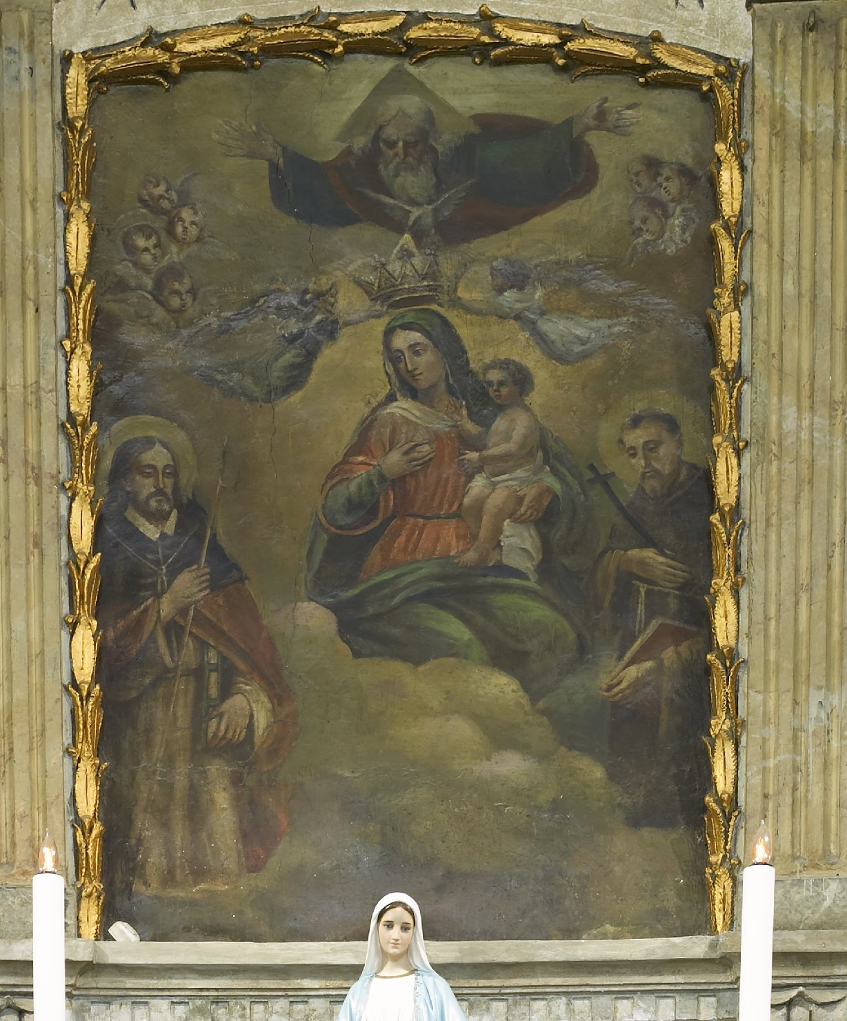 Madonna con Bambino e altri personaggi (dipinto, opera isolata) - ambito campano (seconda metà sec. XVI)