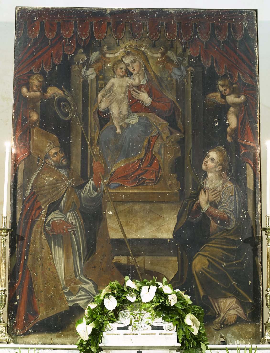 Madonna con Bambino (pala d'altare, opera isolata) - ambito campano (seconda metà sec. XVI)