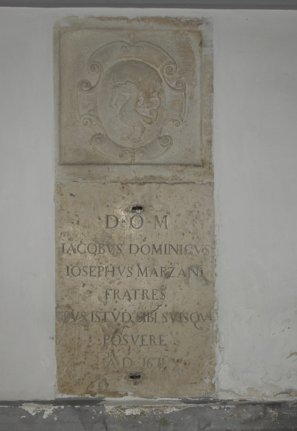 lapide commemorativa, opera isolata - bottega campana (terzo quarto sec. XVII)