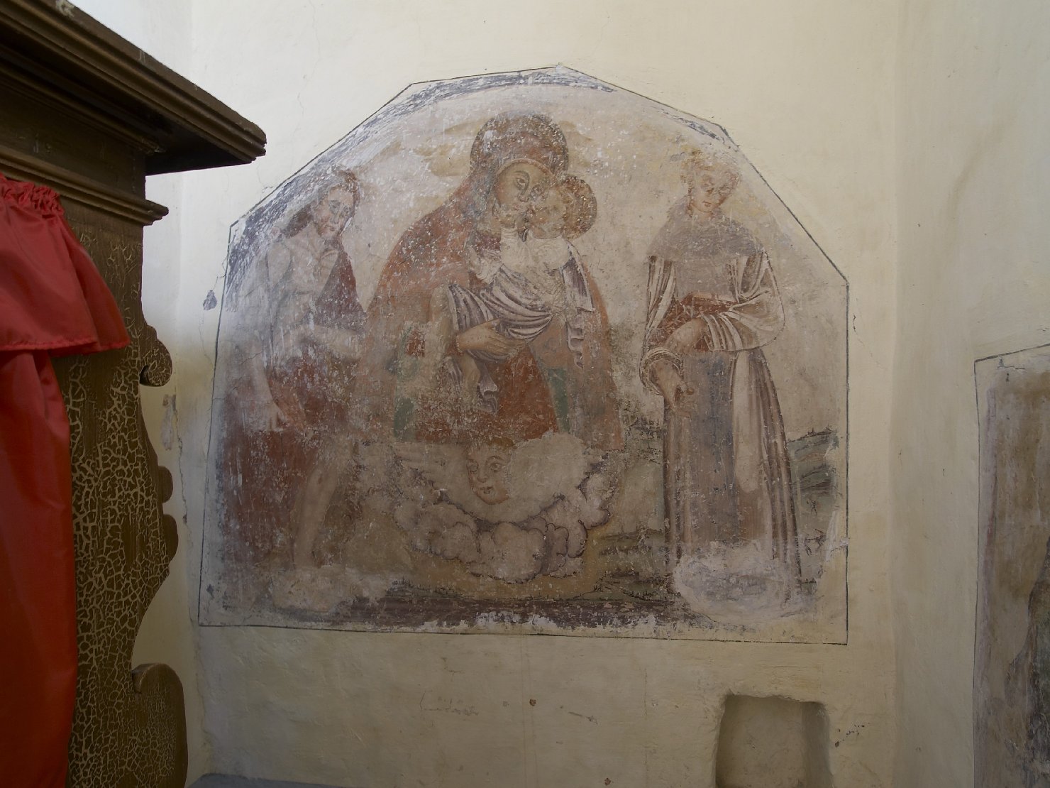 Madonna con Bambino e Santi (dipinto, complesso decorativo) - ambito campano (terzo quarto sec. XVI)