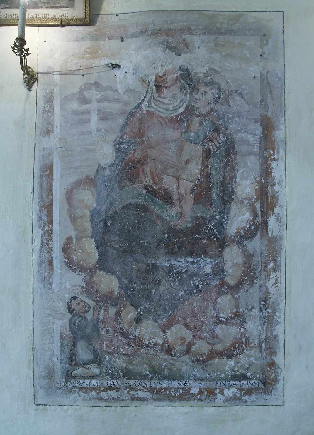 Madonna con Bambino e devoti (dipinto, complesso decorativo) - ambito campano (terzo quarto sec. XVI)