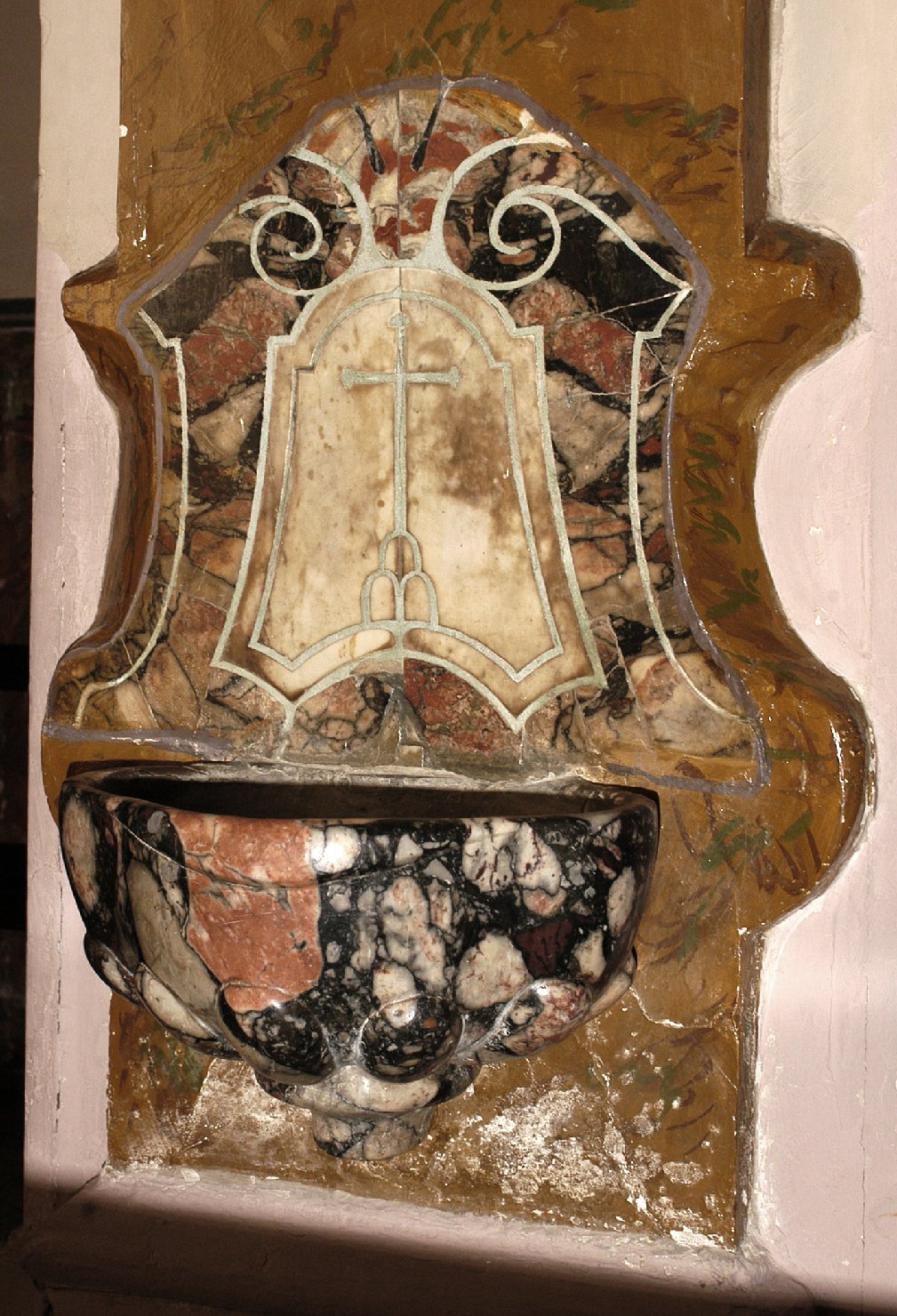 acquasantiera - da parete, coppia - bottega campana (seconda metà sec. XVII)
