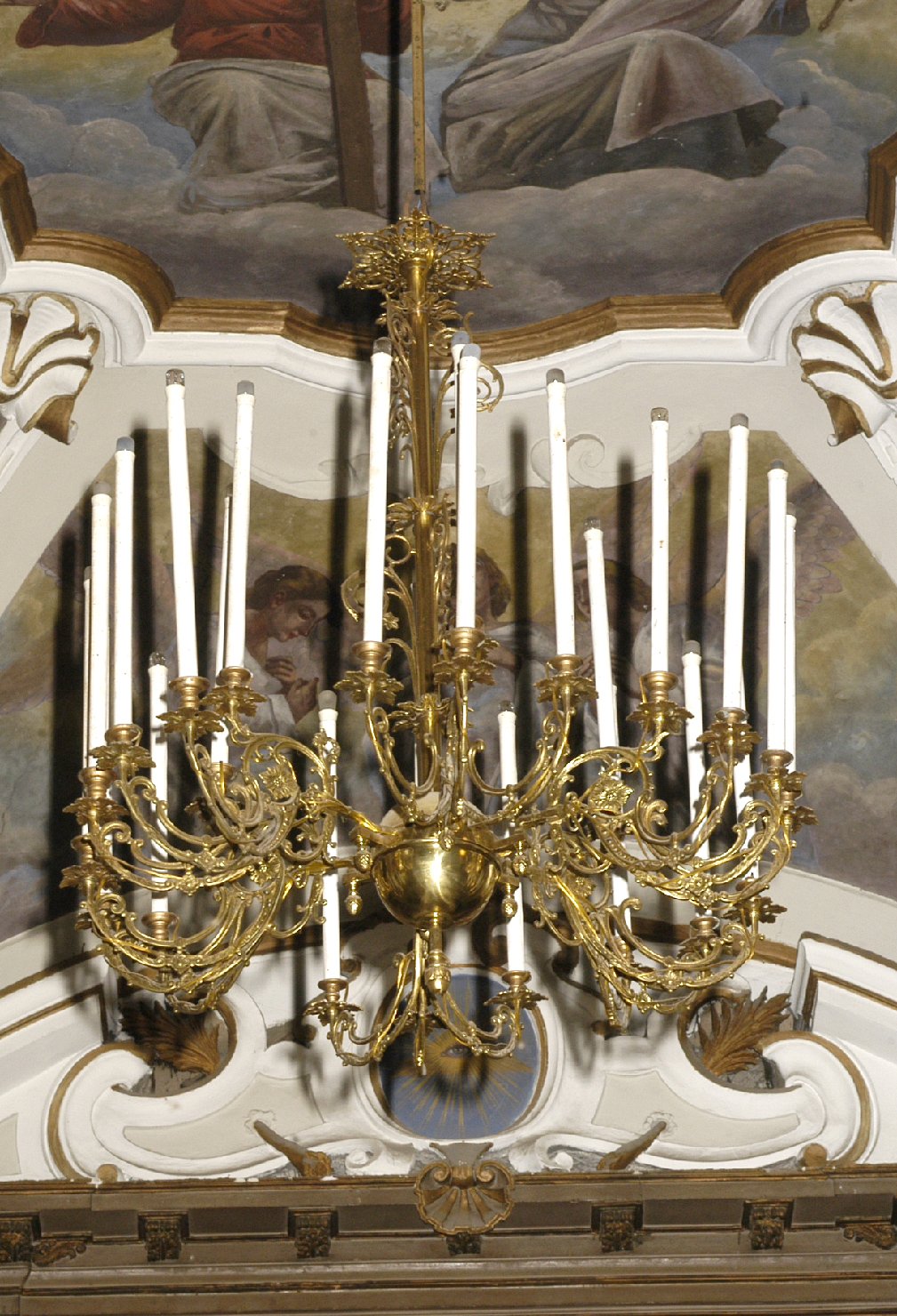 lampadario da chiesa, opera isolata - bottega campana (prima metà sec. XX)