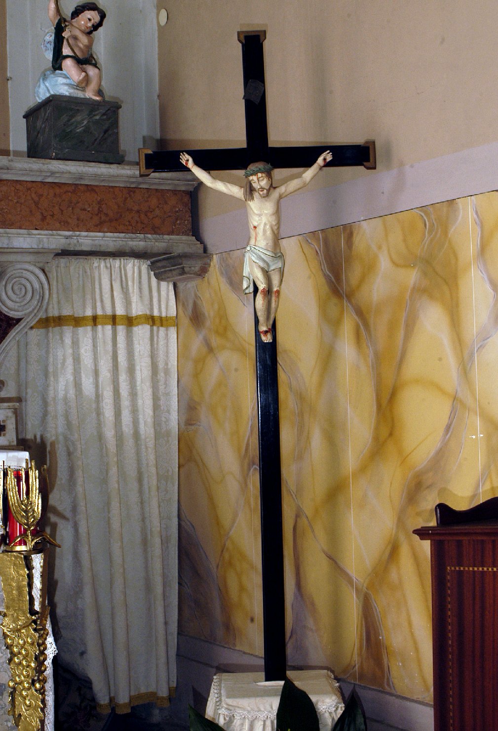 Cristo crocifisso (crocifisso, opera isolata) - bottega campana (sec. XIX)