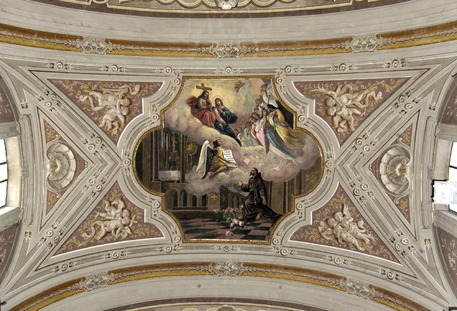 visione di San Francesco d'Assisi alla Porziuncola (dipinto, opera isolata) di Iodice Raffaele (attribuito) (primo quarto sec. XX)