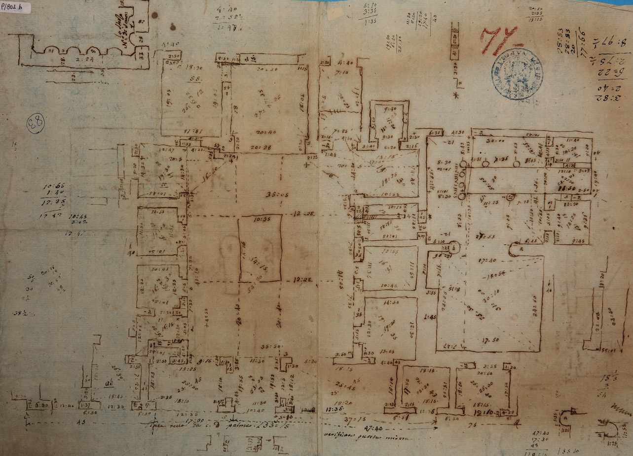 planimetria della Casa di Sallustio a Pompei (disegno) - ambito napoletano (primo quarto sec. XIX)