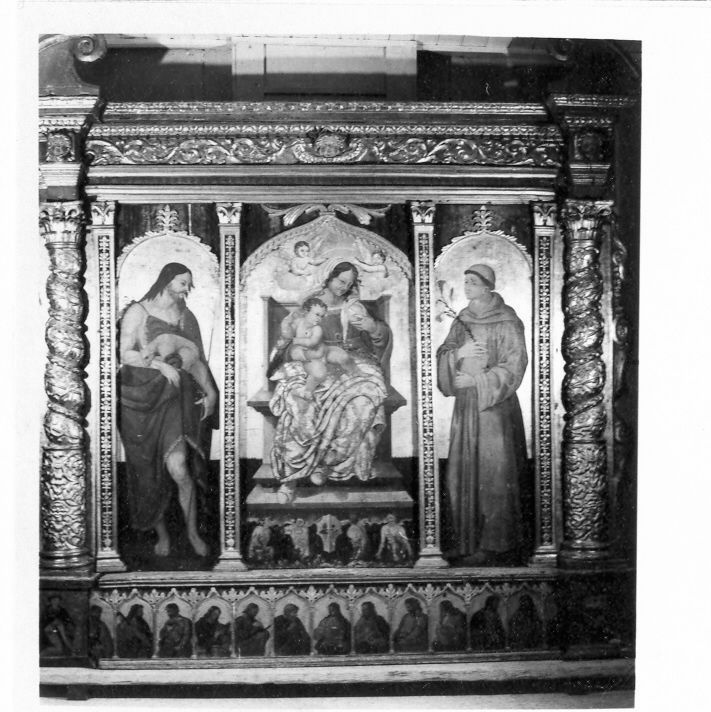 Madonna con Bambino e Santi (trittico) di Maestro del trittico di Cassano (fine/inizio secc. XV/ XVI)