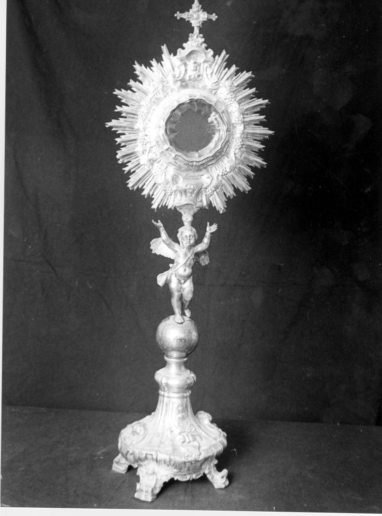 ostensorio - a raggiera, coppia - bottega campana (sec. XVIII)