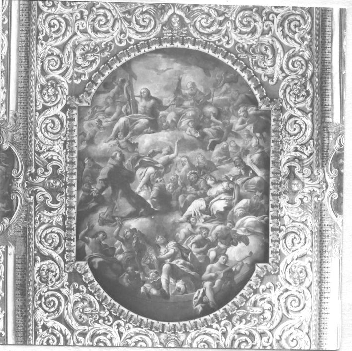 San Francesco d'Assisi in gloria (dipinto) di Miglionico Andrea (sec. XVII)