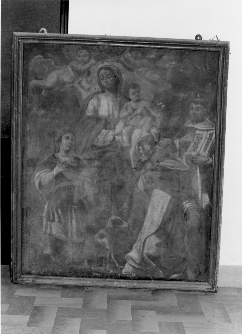Madonna del Rosario con San Domenico e devoti (dipinto) - ambito Italia meridionale (sec. XVIII)