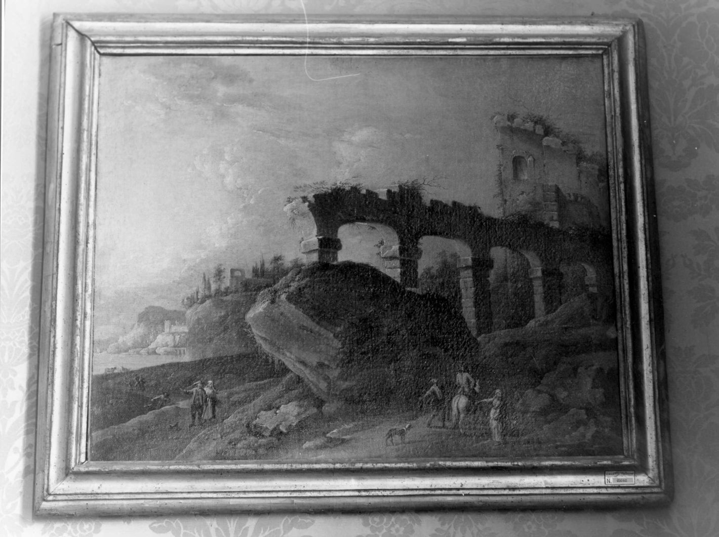paesaggio con rovine (dipinto) - ambito campano (metà sec. XIX)
