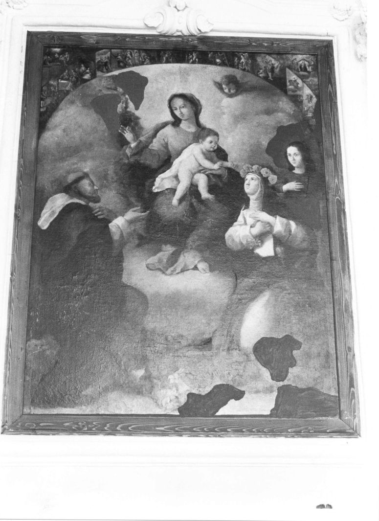 Madonna del Rosario con San Domenico e Santa Rosa da Lima (dipinto) - ambito Italia meridionale (sec. XVIII)