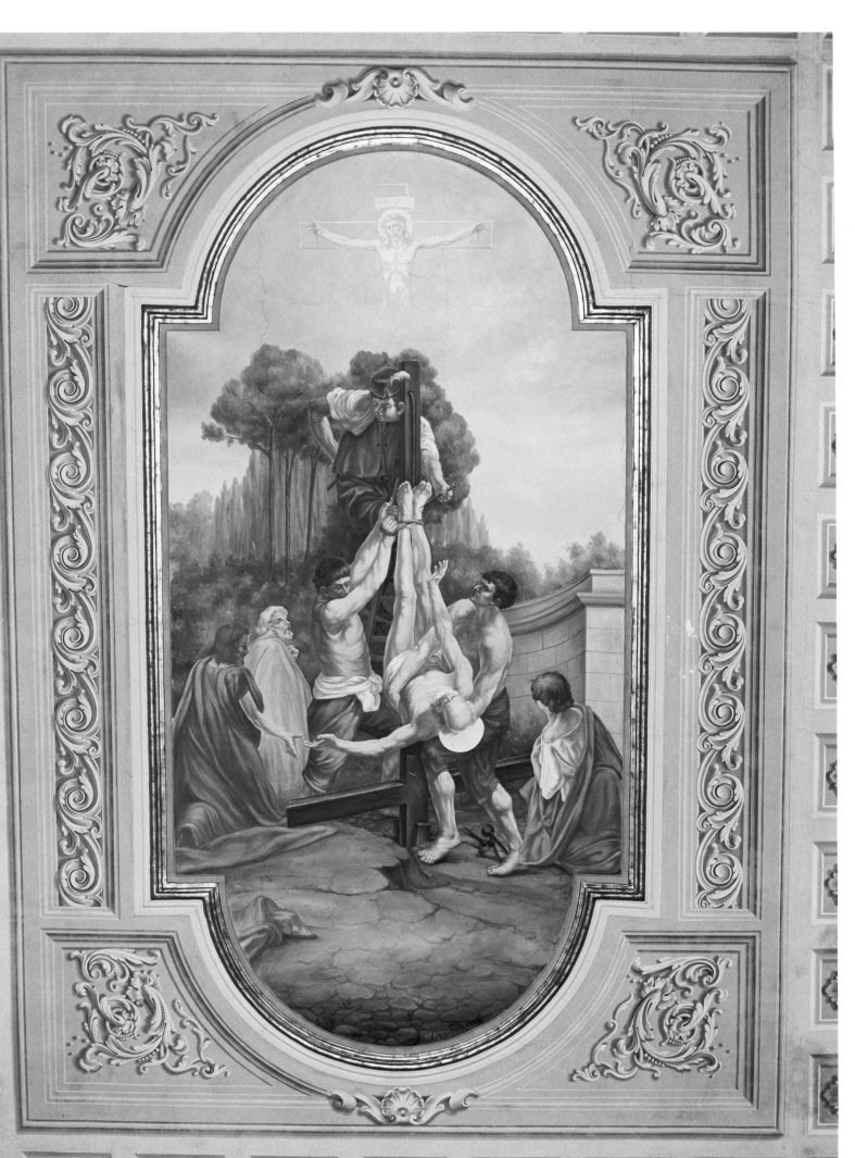 crocifissione di San Pietro (dipinto) - ambito Italia meridionale (metà sec. XIX)