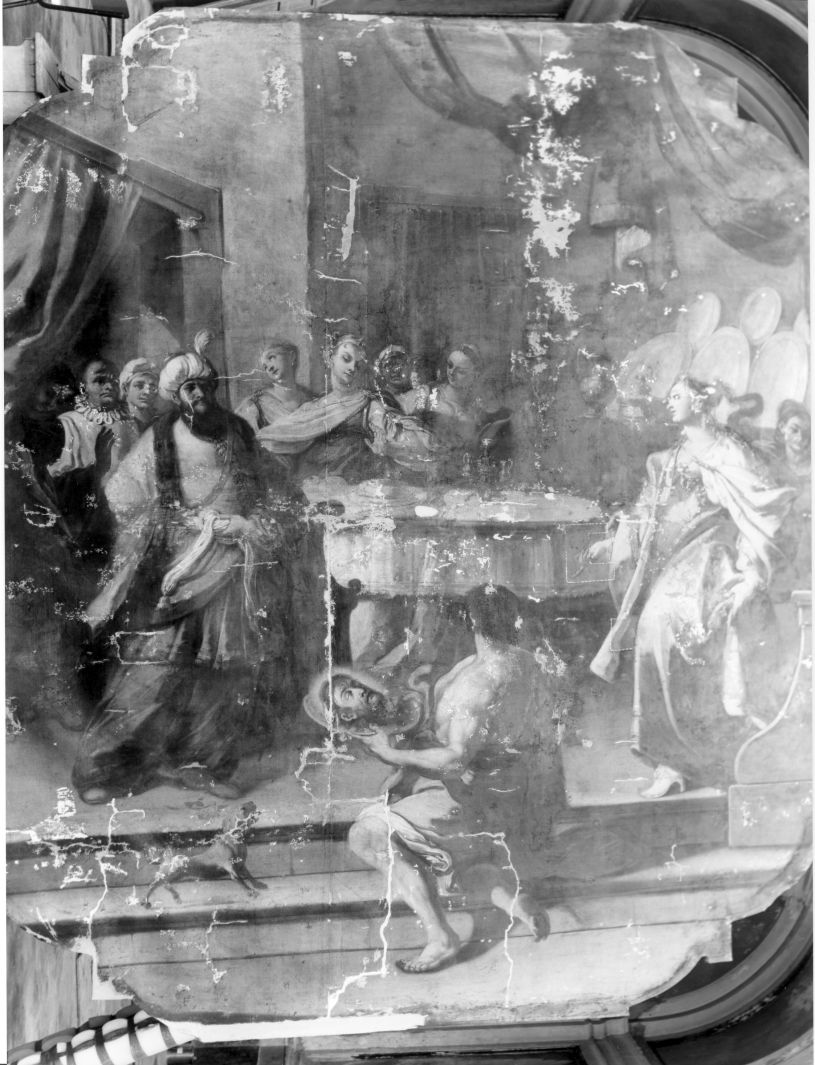 Salome consegna la testa di San Giovanni Battista a Erodiade (dipinto, ciclo) di Monotti Vincenzo (attribuito) (sec. XVIII)