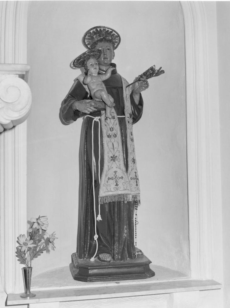 Sant'Antonio da Padova con il bambino (statua) - bottega campana (seconda metà sec. XIX)