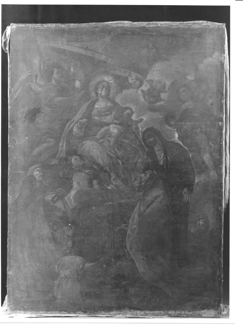 Madonna del Rosario e Santi (dipinto) - ambito Italia meridionale (sec. XVIII)