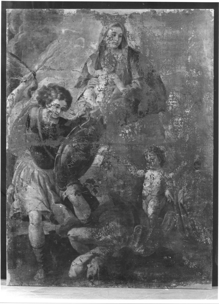 Madonna con Bambino e San Michele arcangelo (dipinto) - ambito Italia meridionale (inizio sec. XIX)