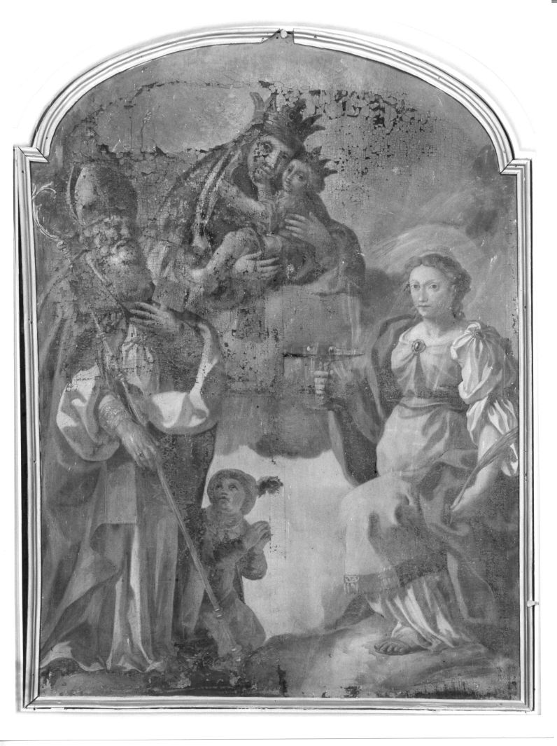 Madonna con Bambino e Santi (dipinto) di Mozzillo Angelo (bottega) (fine sec. XVIII)