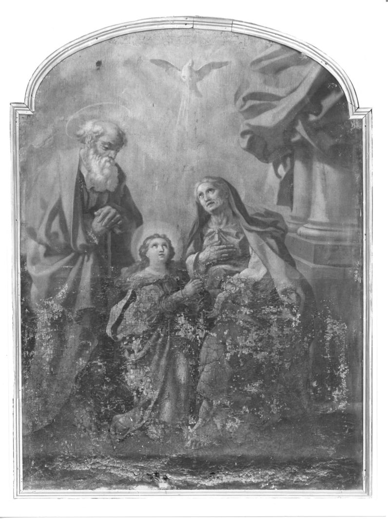 Maria Vergine bambina con Sant'Anna e San Gioacchino (dipinto) di Mozzillo Angelo (bottega) (sec. XVIII)