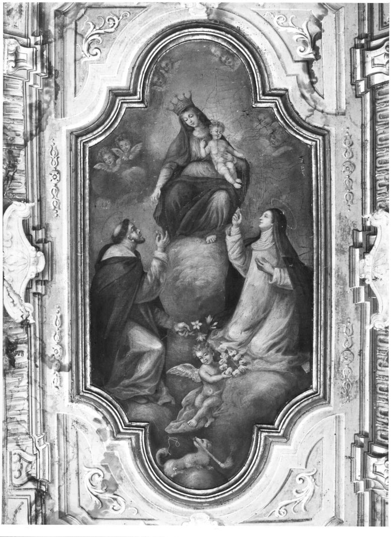 Madonna del Rosario con San Domenico e Santa Rosa da Lima (dipinto) - ambito Italia meridionale (prima metà sec. XIX)