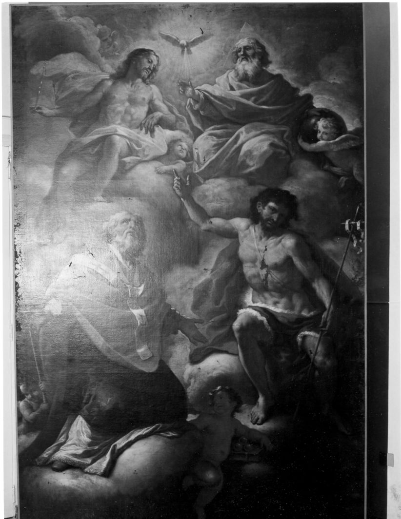 Trinità e Santi (dipinto) di De Matteis Paolo (attribuito) (secc. XVII/ XVIII)