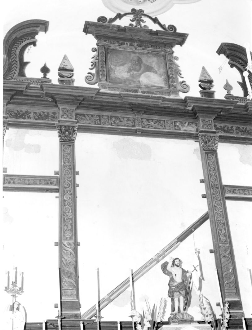 cornice a impostazione architettonica di dipinto, insieme - bottega campana (sec. XVII)