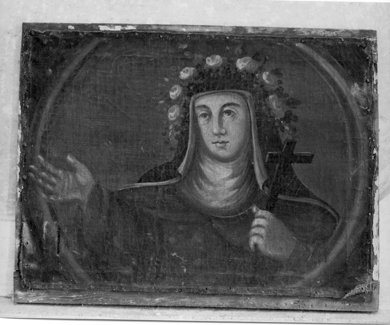 Santa Rosalia (scomparto di polittico, elemento d'insieme) - ambito campano (sec. XVII)