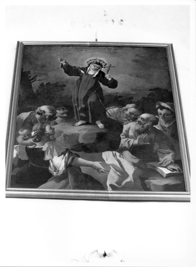 predica di Santa Chiara (dipinto) di Guarino Domenico (attribuito) (sec. XVIII)