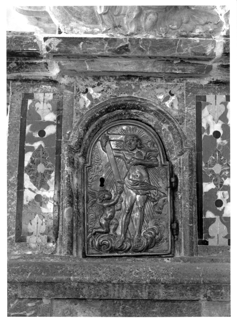 Cristo in gloria (sportello di tabernacolo, elemento d'insieme) - bottega campana (sec. XVIII)