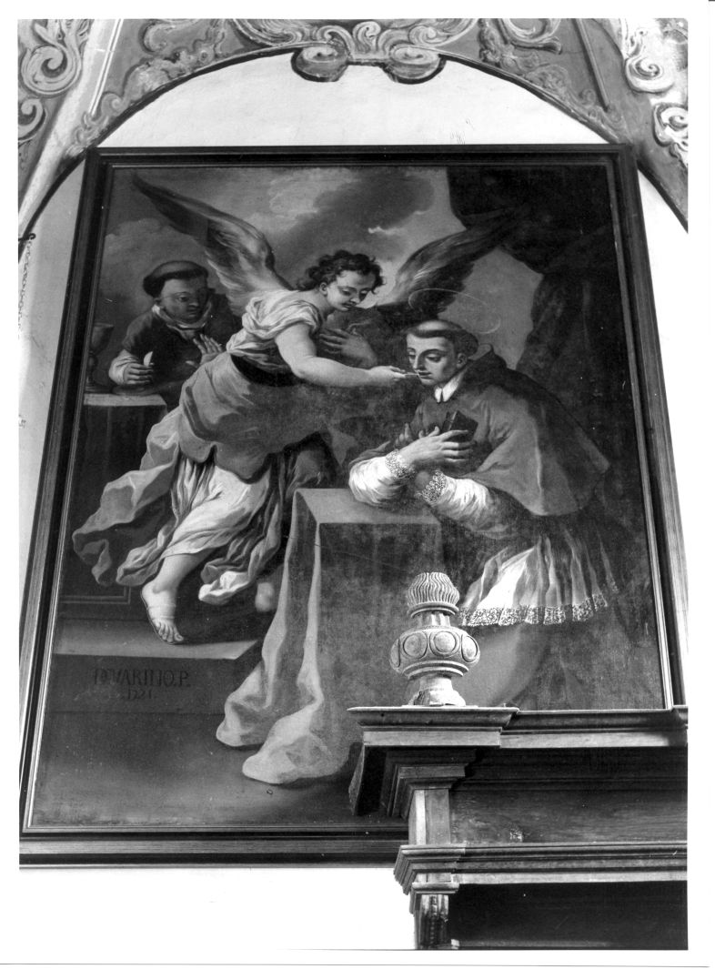San Carlo Borromeo riceve la comunione dall'angelo (dipinto) di Guarino Domenico (sec. XVIII)