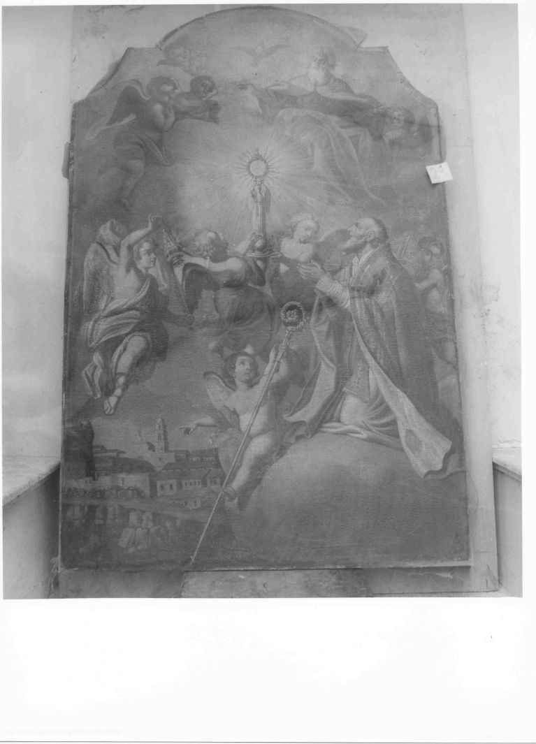 adorazione dell'Eucaristia (dipinto) - ambito campano (sec. XVIII)