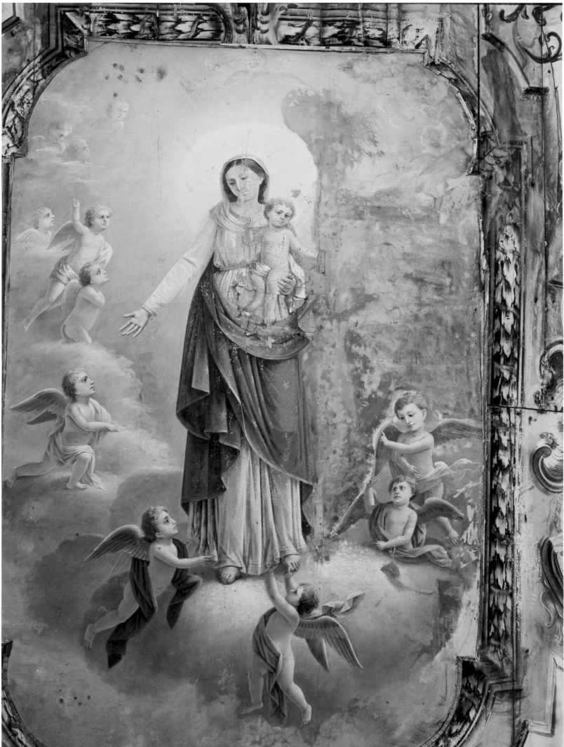 Madonna con Bambino in gloria (dipinto) - ambito campano (sec. XIX)