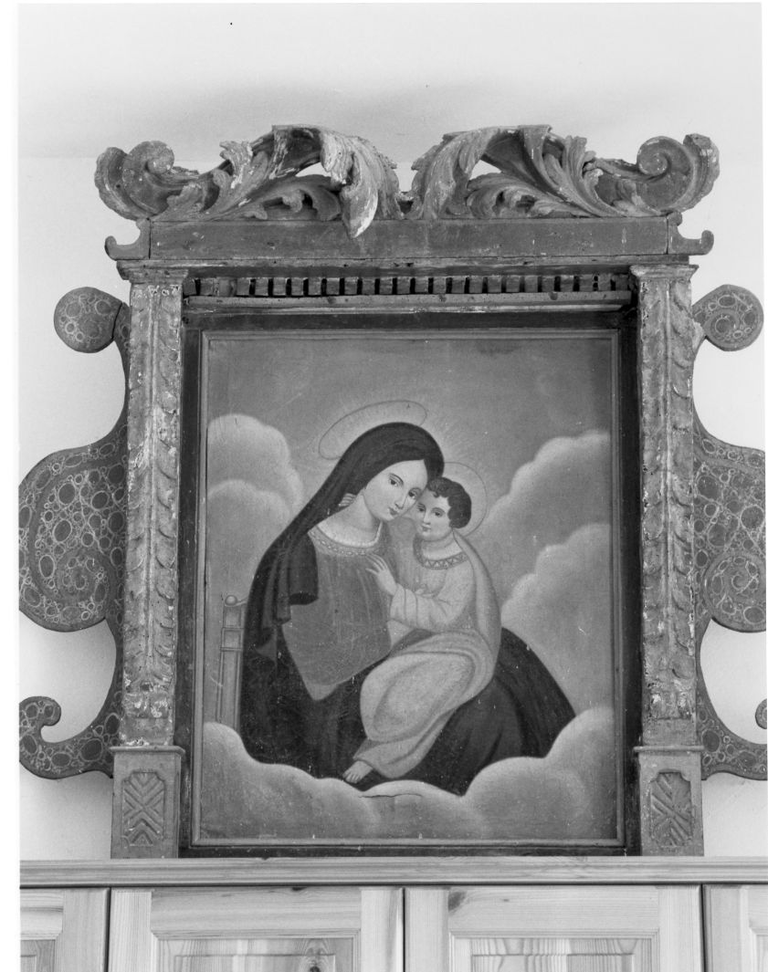 Madonna in trono con Bambino (dipinto) - bottega campana (seconda metà sec. XIX)